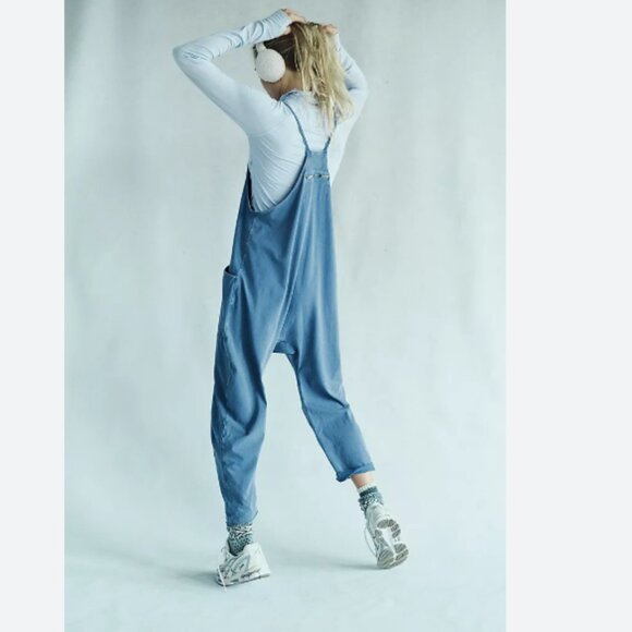 new Free People Hot Shot Onesie Jumpsuit 💙Misty Blue 257 3J2 - Picture 1 of 17